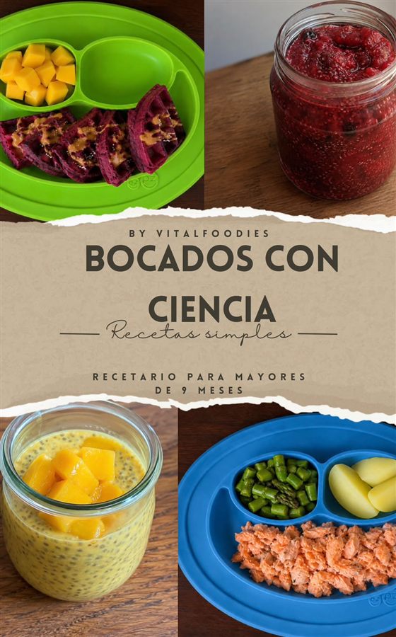 Portada del recetario Bocados con Ciencia: recetas simples para mayores de 9 meses
